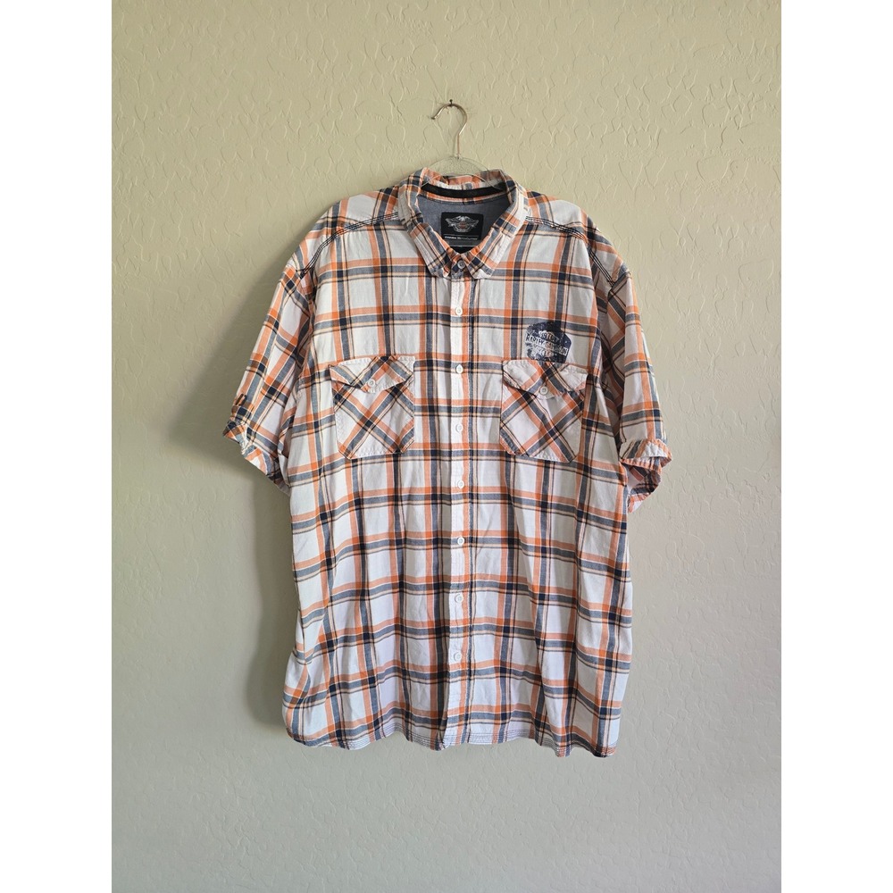 Harley Davidson Men's Short Sleeve Button Down Shirt Size 5XL